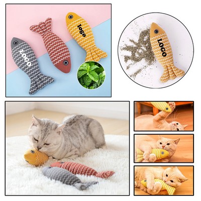 Linen Simulated Fish Catnip Toy for Cats