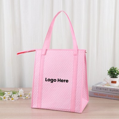 Reusable Zipper Insulated Lunch Tote Bag