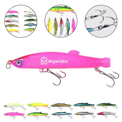 14g 3.54" Sinking Pencil Lure with Treble Hooks for Long Casting, Fast Diving