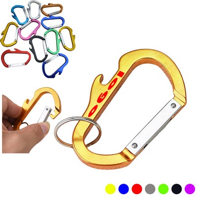 Carabiner with Bottle Opener and Key Ring
