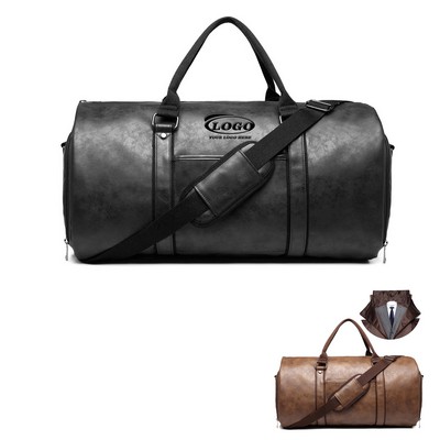 PU Leather Duffel Bag with Shoulder Strap