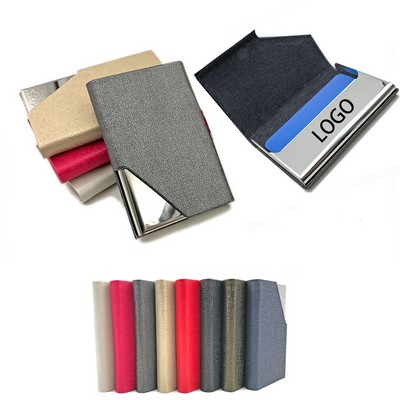 Pu Leather Business Card Holder With Stainless Steel Interior