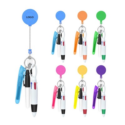 Nurse Pen Set Retractable Badge Holder W/ Highlighter
