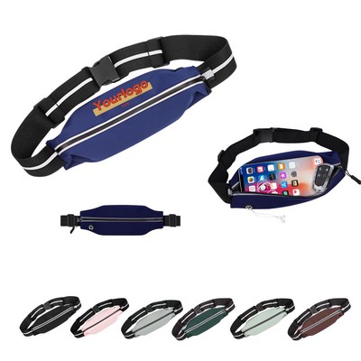 Waist Fanny Pack with Reflective Zipper Pocket