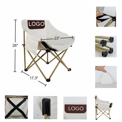 Outdoor Folding Moon Chair with Side Pocket