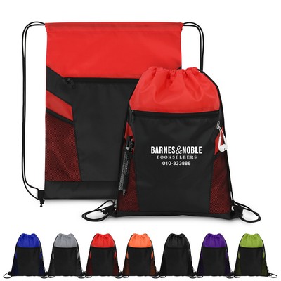 Cinch Bag with Mesh Pockets