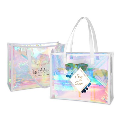 Holographic Tote with Leather Handle