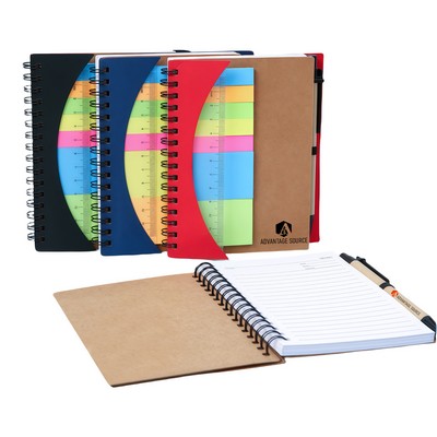 Kraft Paper Refillable Sticky Note Notebook with Pen