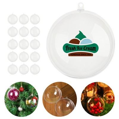 3.15" Plastic Photo Hanging Christmas Ball Ornaments