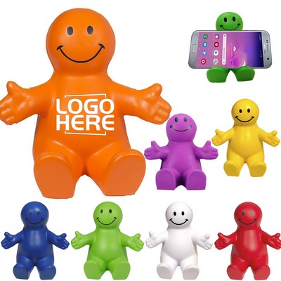 Fun Cute PU Smiley Face Phone Holder