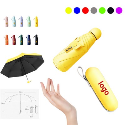 Mini Windproof Pocket Umbrella with Case – Sun & Rain Protection