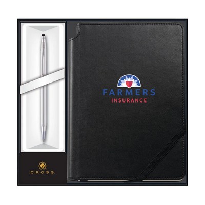 Cross Classic Century Lustrous Chrome Ballpoint w/ Classic Black Journal Gift Set