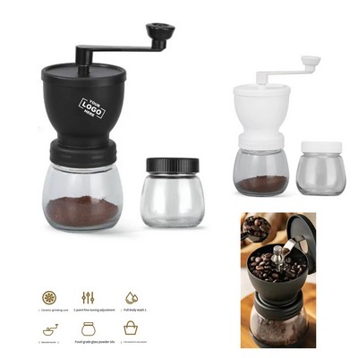 Portable hand-crank coffee grinder