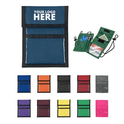 Nylon Multifunction Neck Wallet Badge Holder