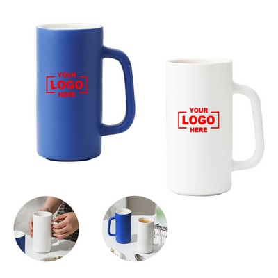 500ml Sleek Ceramic Coffee Mug with Unique Design