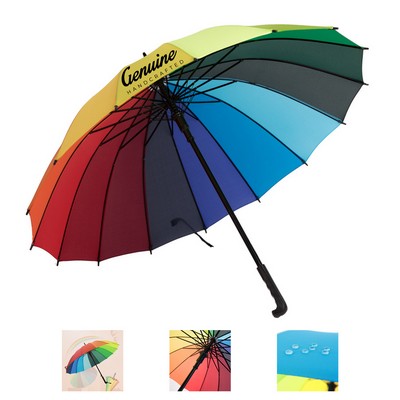 Auto Open 16-Panel Frame Rainbow Umbrella