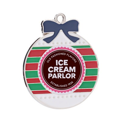 Round Christmas Metal Hanging Ornament