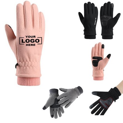 Stylish Velvet Non-Slip Touchscreen Gloves