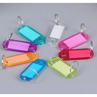 Plastic Key Tag with Split Ring Label Window