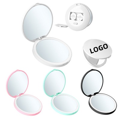 Double-Sided Foldable LED Handheld Portable Makeup Mirror