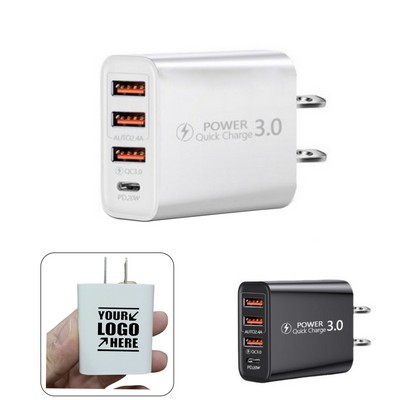 4 Port USB Charger Block