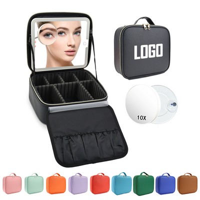 Travel Makeup Bag With LED Mirror
