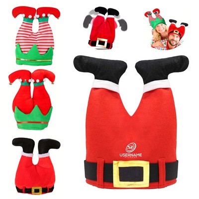 Handstand Fun Santa Hat Santa Pant Leg Hat Christmas Decoration Gift