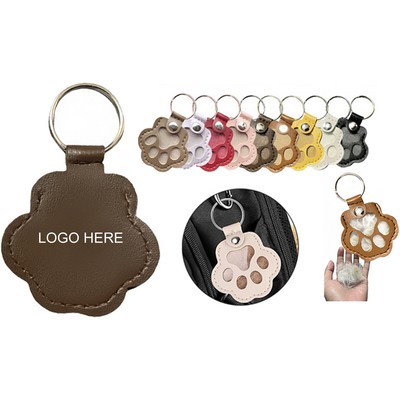 Pet Paw Leather Keychain