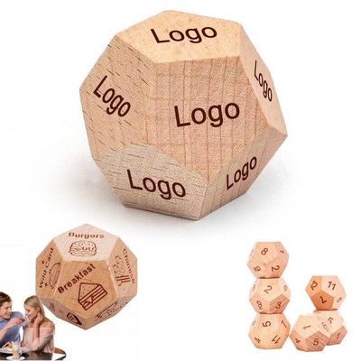 Custom Etched 12-Sided Wooden Dice