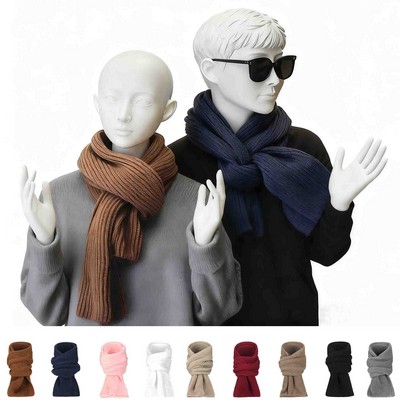Classic Knit Winter Scarf Warm Double Layer