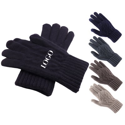Solid Color Touch Screen Winter Knitted Gloves