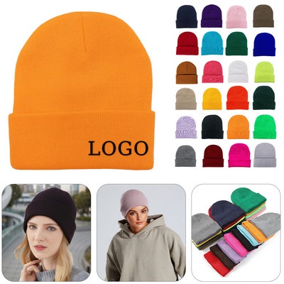 Winter Knitted Cuffed Hat