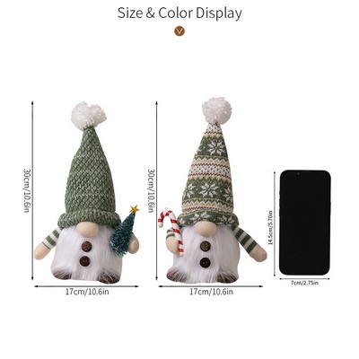 Christmas Plush Hat Figurine with Lights Rudolph Doll Window Display Decor