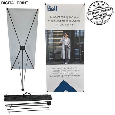 Tripod Banner with Graphics, 32x72, and Bag. NO SETUP CHARGE
