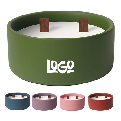 Simple matte ceramic candle container