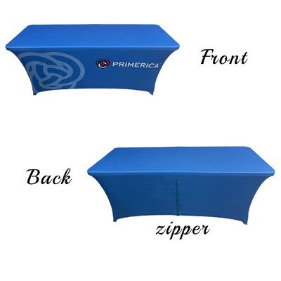 4' Fitted Spandex Tablecloth with Zipper Custom Full Print Stretch Fabric Cover 180GSM