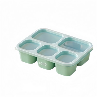 Wheat Fiber Divided Microwave Safe Lunch Box with Lid for Kids and Students