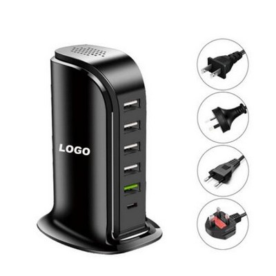 6-Port Desktop Quick USB Charger Station