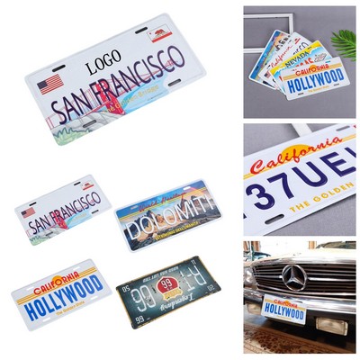 Retro Metal License Plate Art