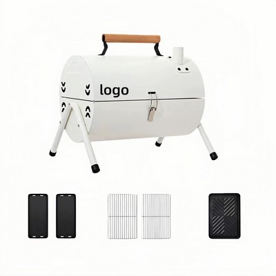 Compact Foldable Charcoal Grill with Chimney for Outdoor Camping Barbecue
