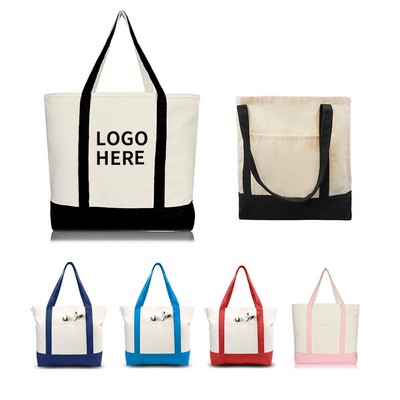 12 oz Cotton Canvas Tote with Front Pocket