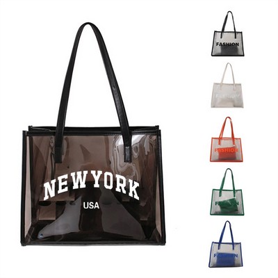 Jelly PVC Tote Bag One Shoulder Large Handbag