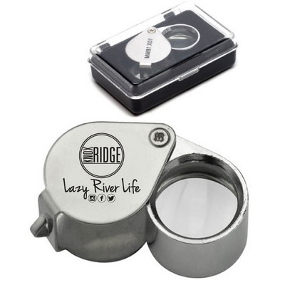 10x18mm Chrome Round Body Jewelers Loupe in Plastic Storage Box