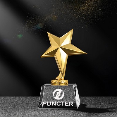 Gold Star Crystal Trophy