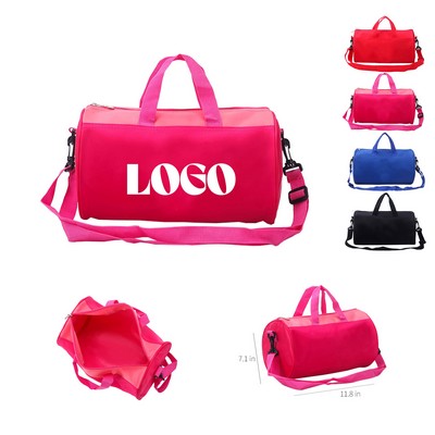 Girl Is Carrying A Children'S Bag On One Shoulder