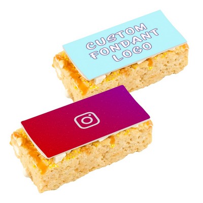 2" X 4" Handmade Marshmallow Crispy Rice Bar, Individually Wrapped With A Custom Sticker.