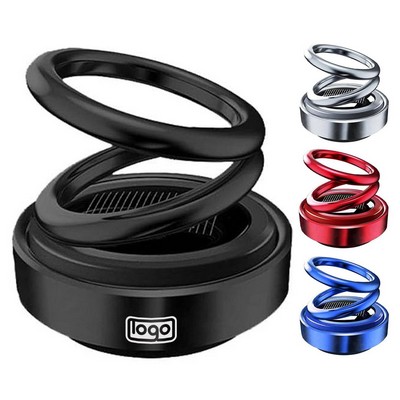Solar-Powered Dual-Ring Rotating Car Air Freshener