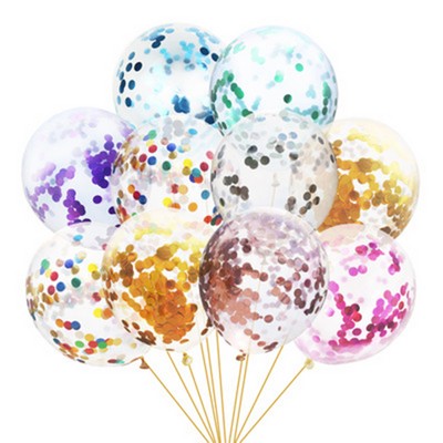 12" Clear Balloons With Confetti Insi