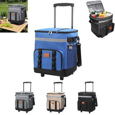 Insulated Rolling Cooler Bag With Detachable Wheels Large