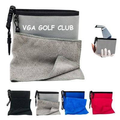 Golf Club Cleaning Bag with Towel